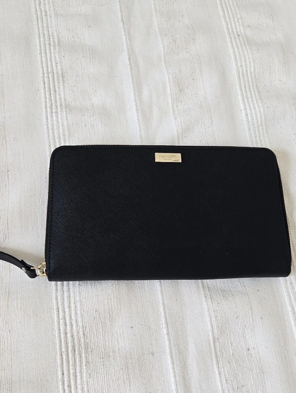 Kate Spade Talla Laurel Large Travel Wallet Clutch‎ Zip Organazer Black Leather